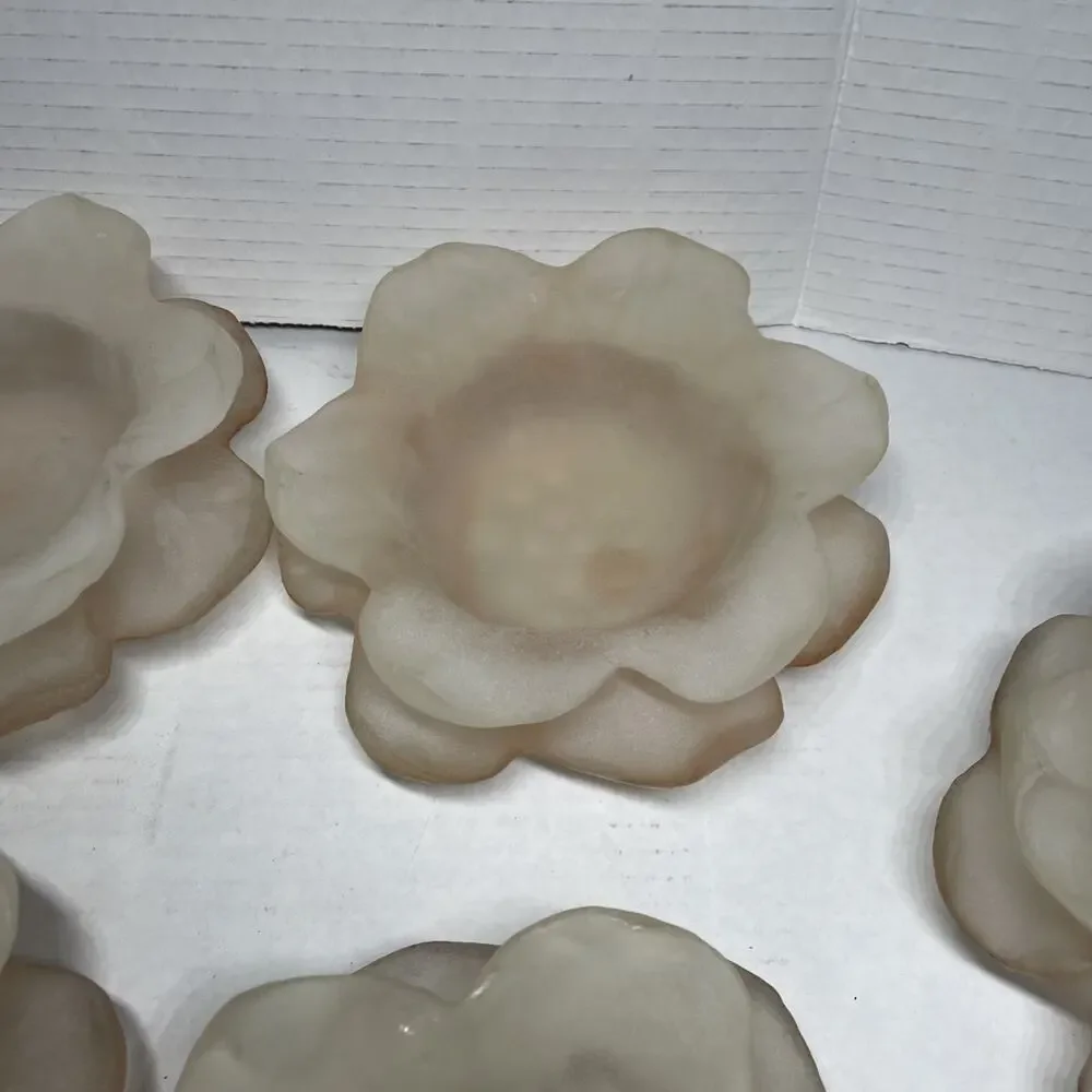 Vintage MCM Dorothy Thorpe Set of 6 Pink Frost Resin Lucite 6